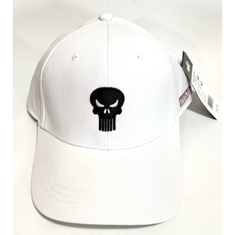 Volvik Marvel Golf Hat White The Punisher Embroidery Cap Adjustable Strap Back